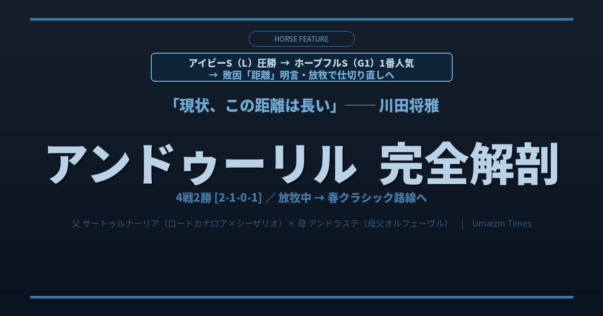 【アンドゥーリル2026】血統・全戦績・春クラシック展望｜ 「距離が長い」を覆す条件とは