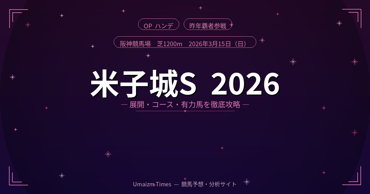 2026 米子城S予想｜有力馬分析・枠順考察を徹底解説