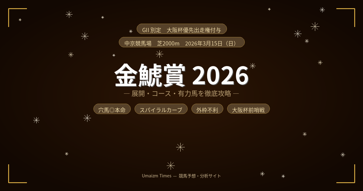 金鯱賞 2026 予想｜穴馬本命で挑む！有力馬分析・枠順考察・馬券戦略まとめ